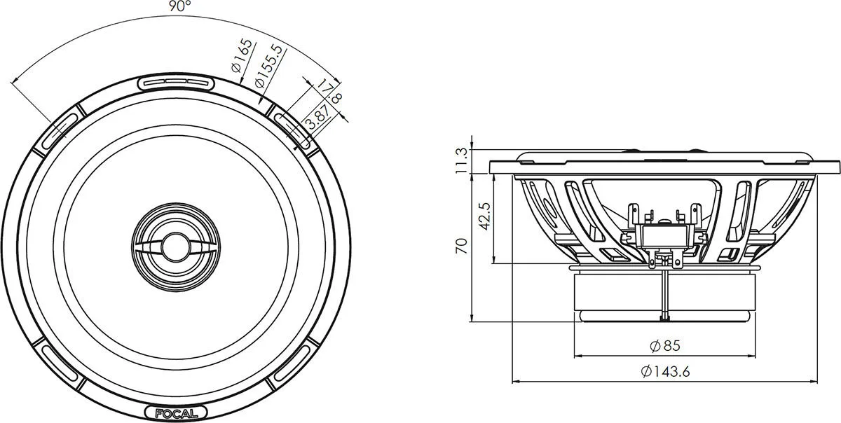 Focal PC 165 SF (la paire) Haut-parleurs voiture