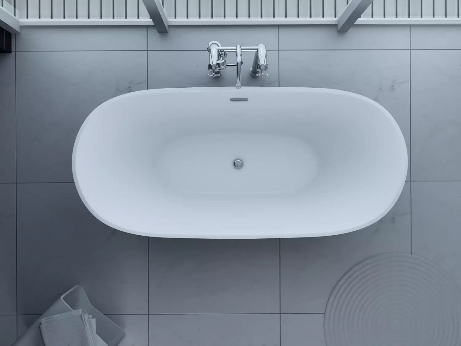 PureHaven freistehende Luxus Acryl-Badewanne 170x80cm elegant inkl. Siphon und Überlaufschutz leicht zu pflegende Oberfläche extra starker Rahmen Weiß