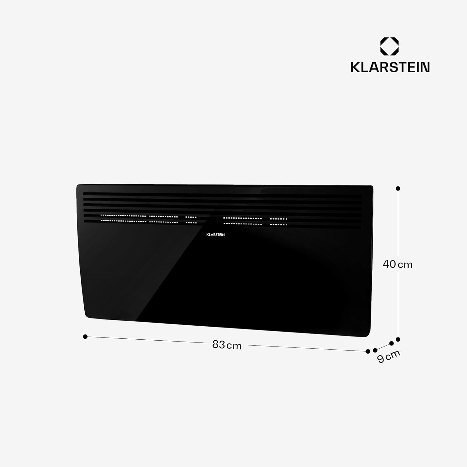 Klarstein Elektroheizung, Konvektor-Heizung Freistehend oder Wandmontage, Energiesparend, Erkennung Offener Fenster, Heizkörper Elektrisch mit Thermostat, 2000 W