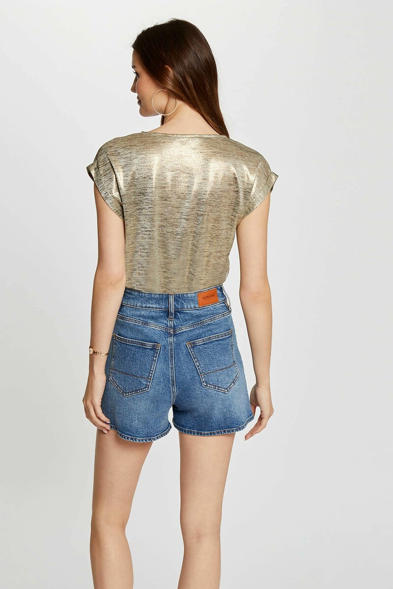 MORGAN<br>Camiseta de manga curta com decote em V