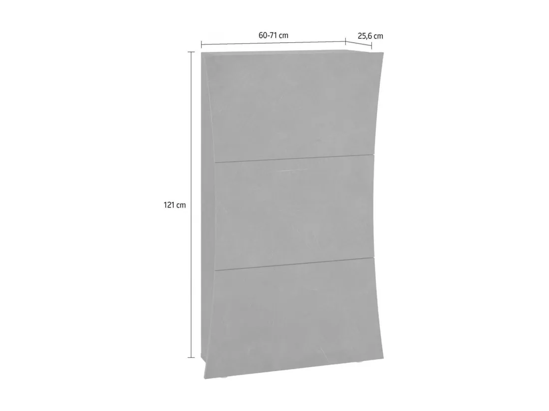 Meuble à chaussures Giovanni, Meuble polyvalent avec 3 portes, Meuble à chaussures d'entrée, 100% Made in Italy, 71x27h122 cm, Blanc brillant