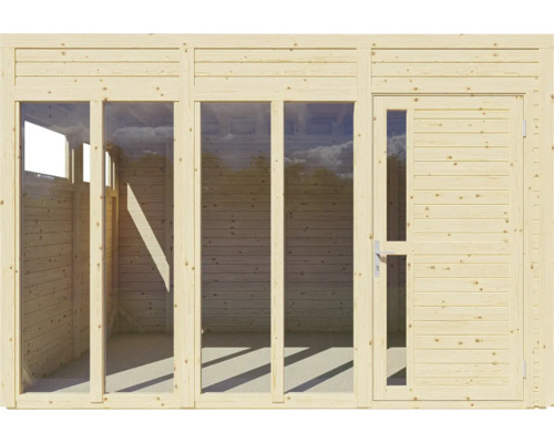 Bertilo Cubo 3 Kantoor tuinhuis inclusief vloer, 336 x 240 cm, natuurlijke afwerking