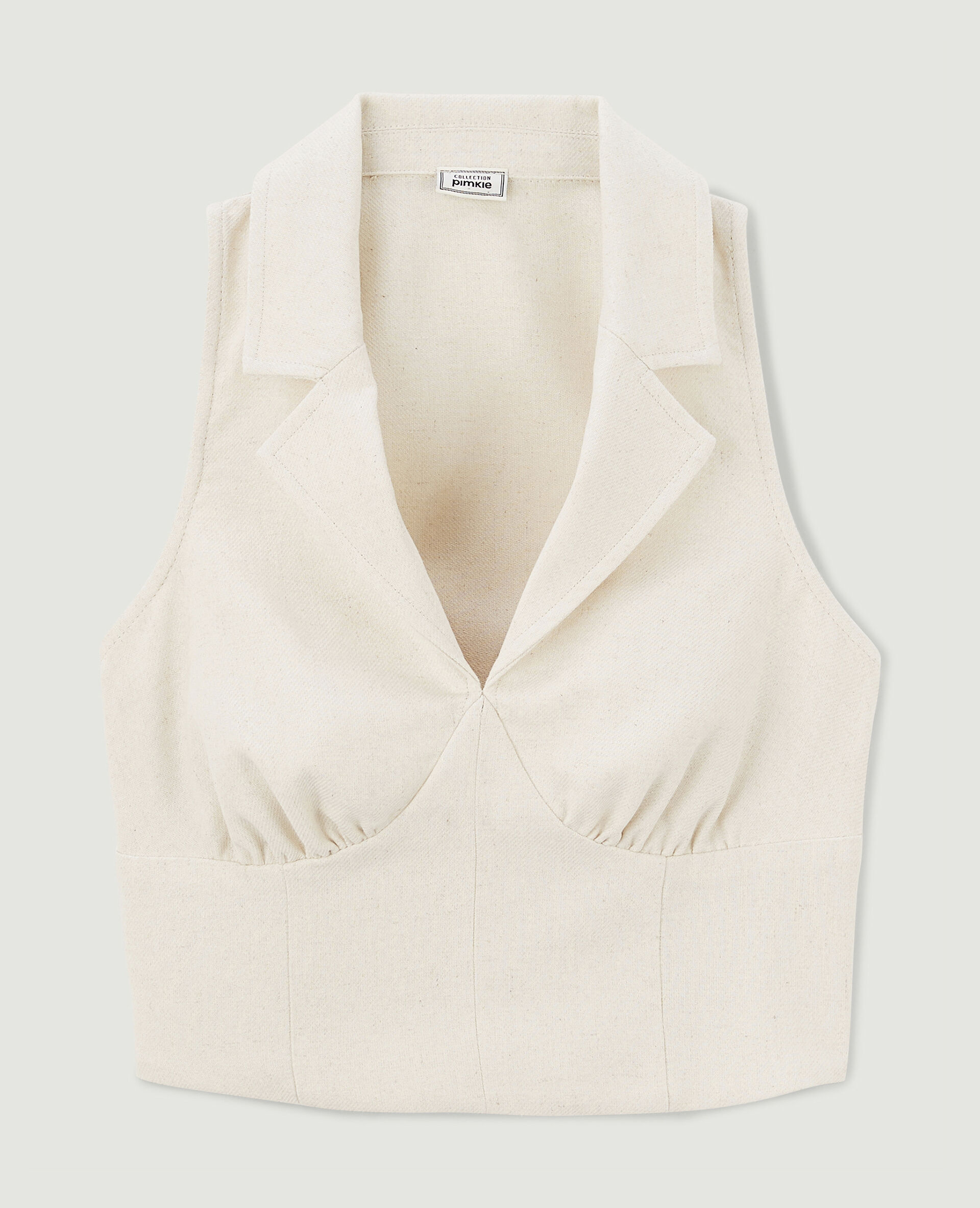 Top façon gilet de barman - Sable
