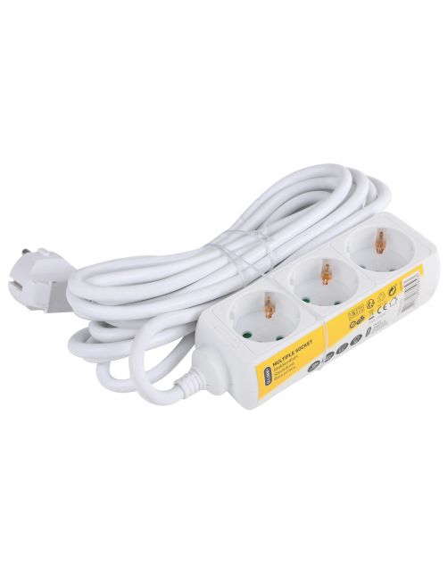 Q-Link Stekkerdoos 3v - Elektra - 5 m Wit