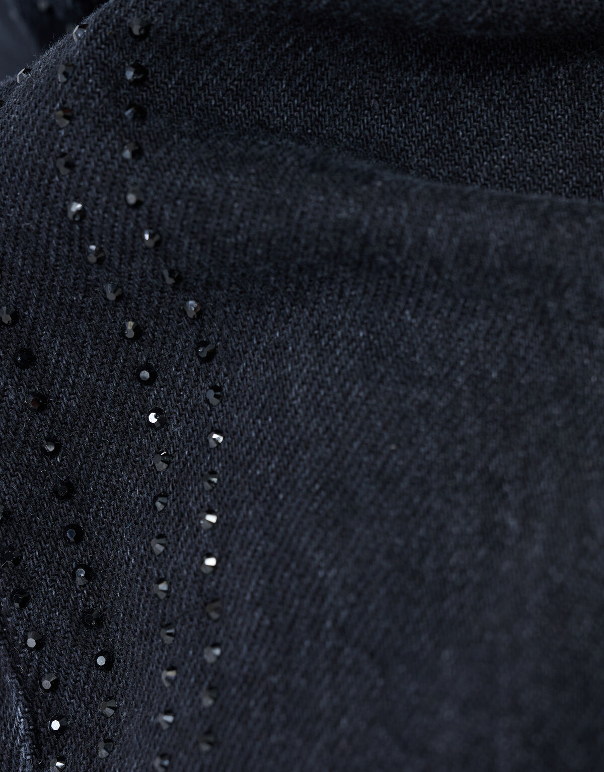 Strass Barrel Fit Jeans Zwart
