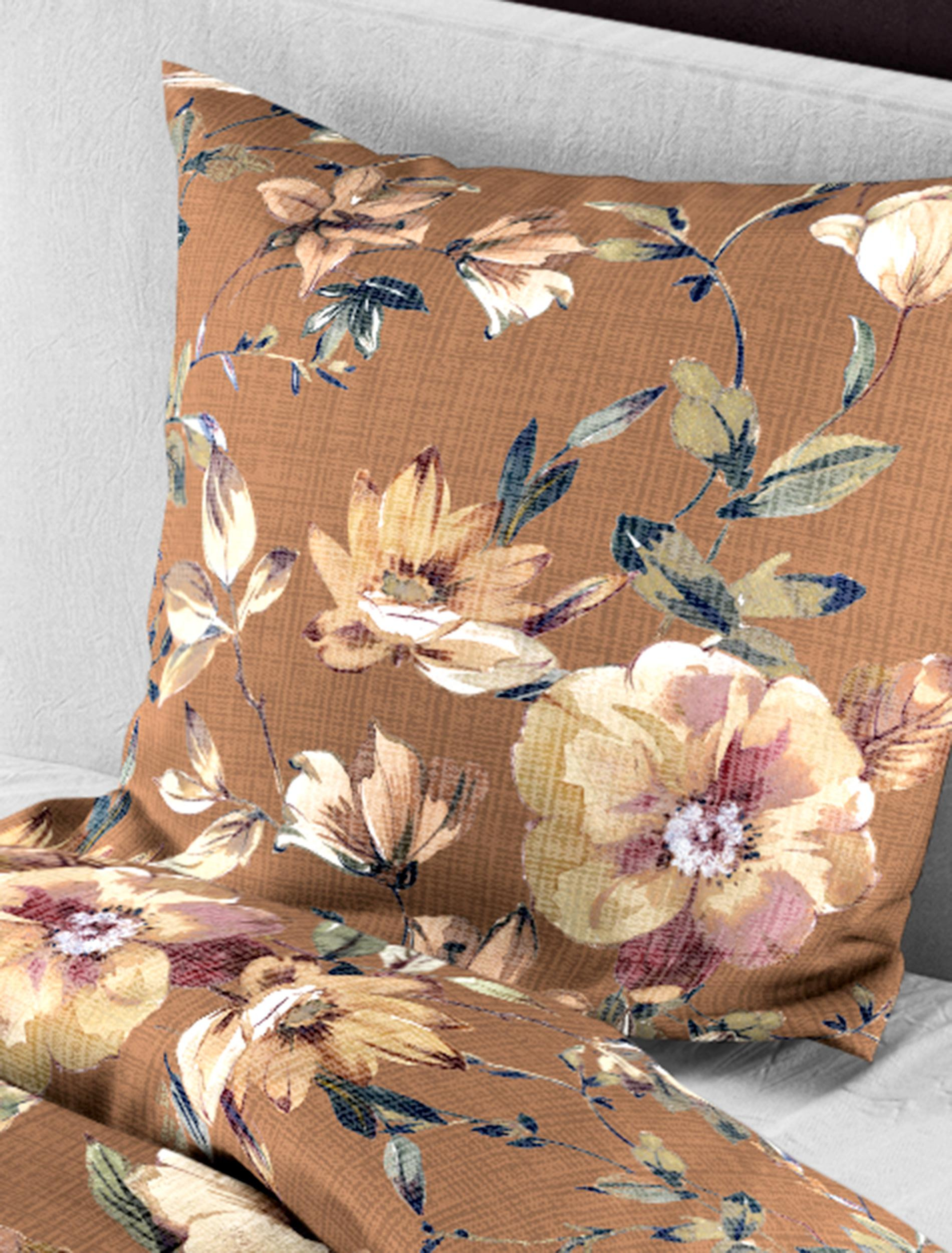 Bettwäsche Mako-Satin safran 135x200cm, mit 1 Kissen