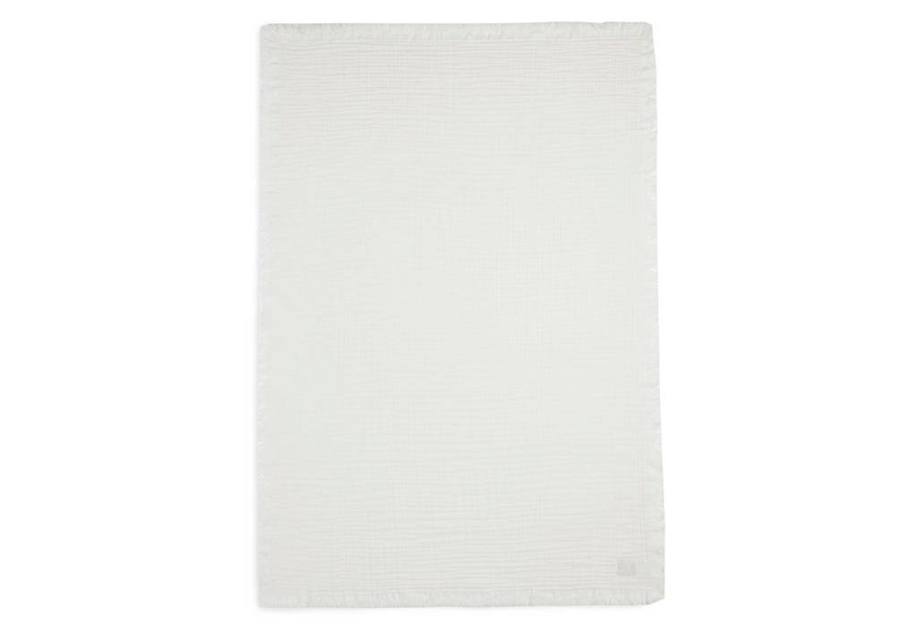 baby wiegdeken Muslin Fringe 75x100cm Ivory