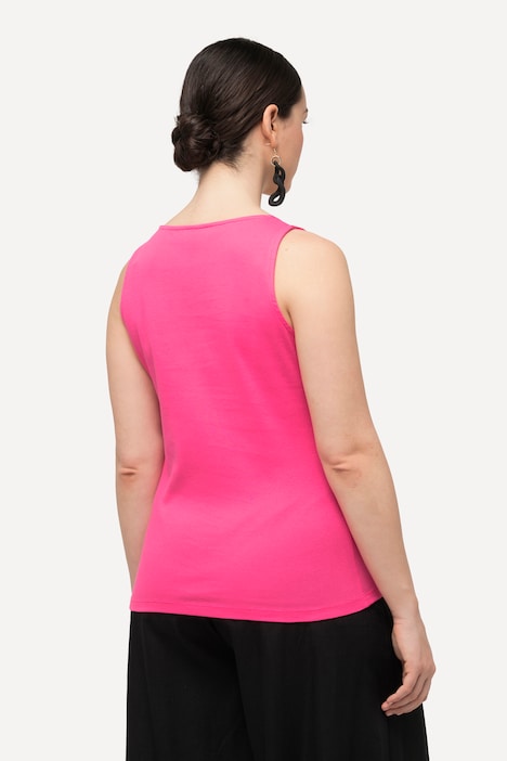 Top, Rippjersey, Slim, V-Ausschnitt, ärmellos