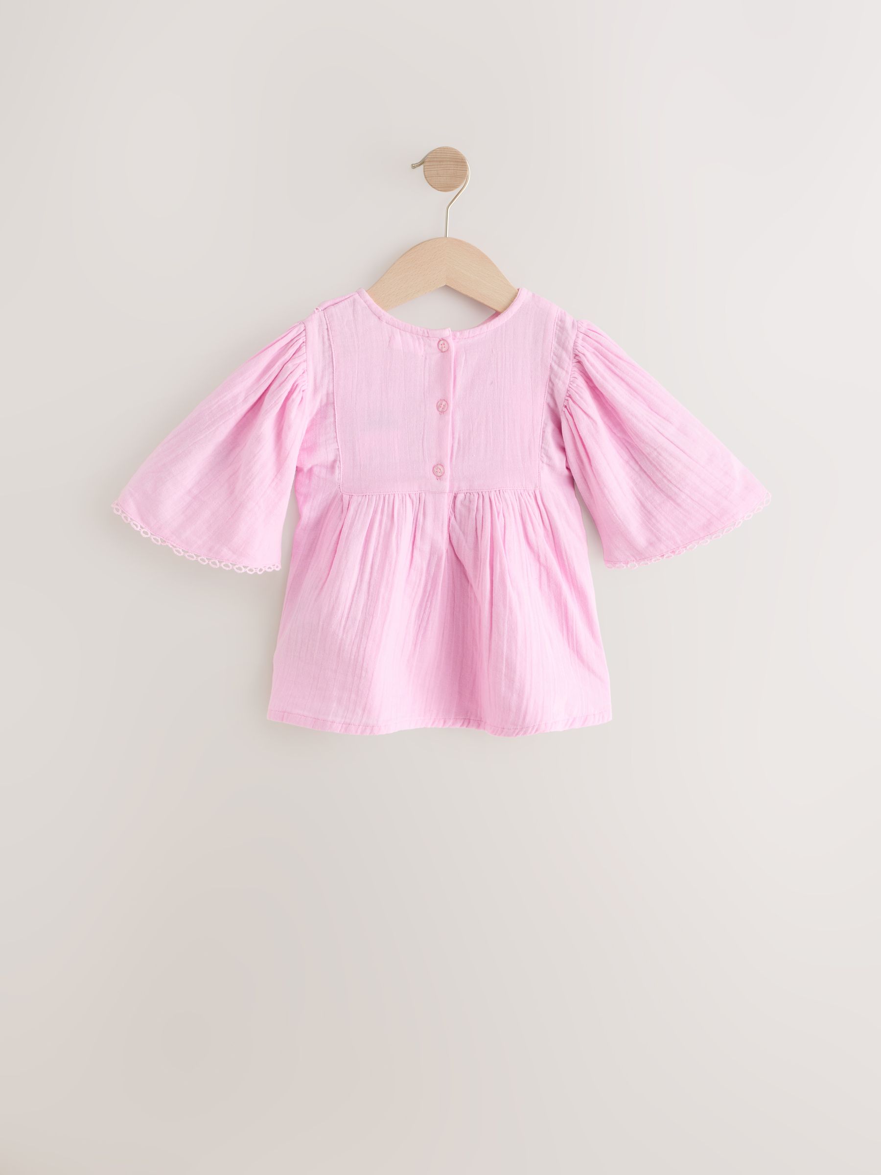 Lila-paars - 100% katoenen geborduurde blouse (3 - 16 jr)