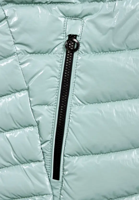 Glänzende Kurz-Steppweste - polar mint