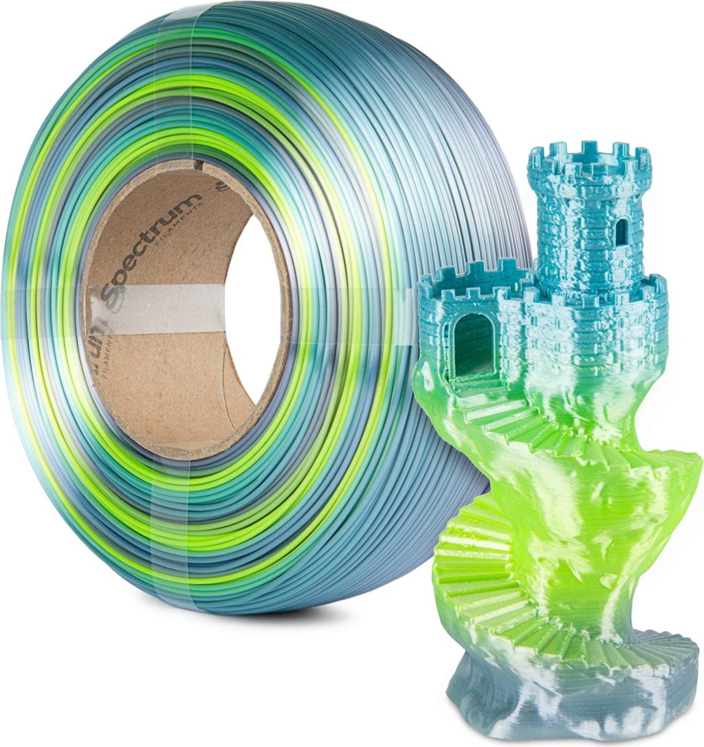 Spectrum  ReFill PLA Silk Rainbow Frost Gloss, 1,75 mm / 1000 g    Refill PLA mit Farbverläufen & Satineffekt in Rainbow Frost Gloss