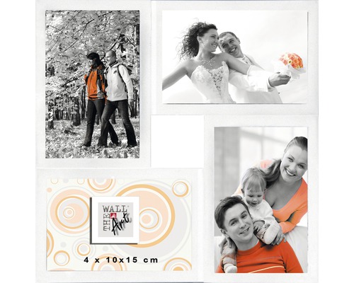 Fotolijst collage Malte wit 30x30 cm 4 foto's 10x15 cm
