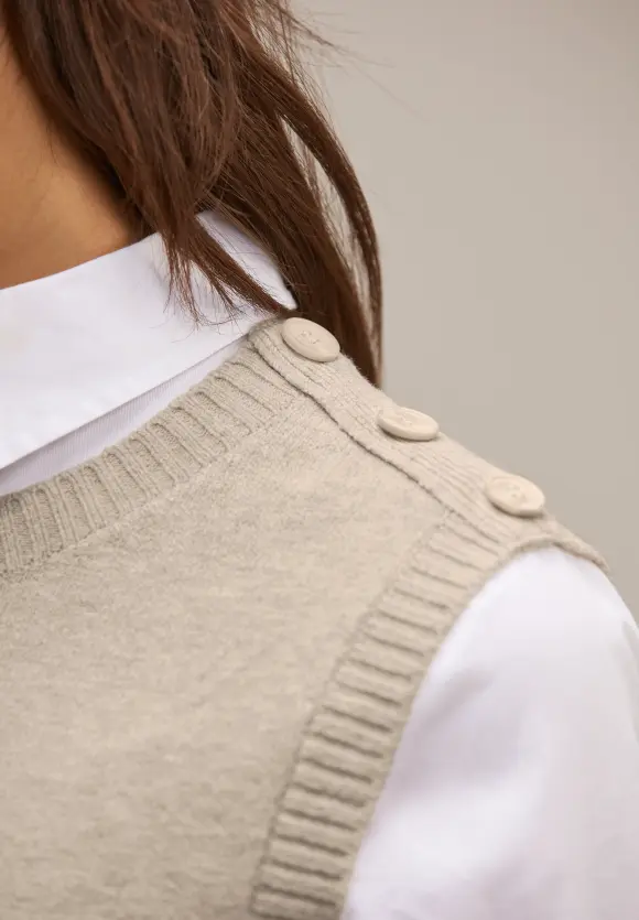 Feinstrick Pullunder - spring sand melange
