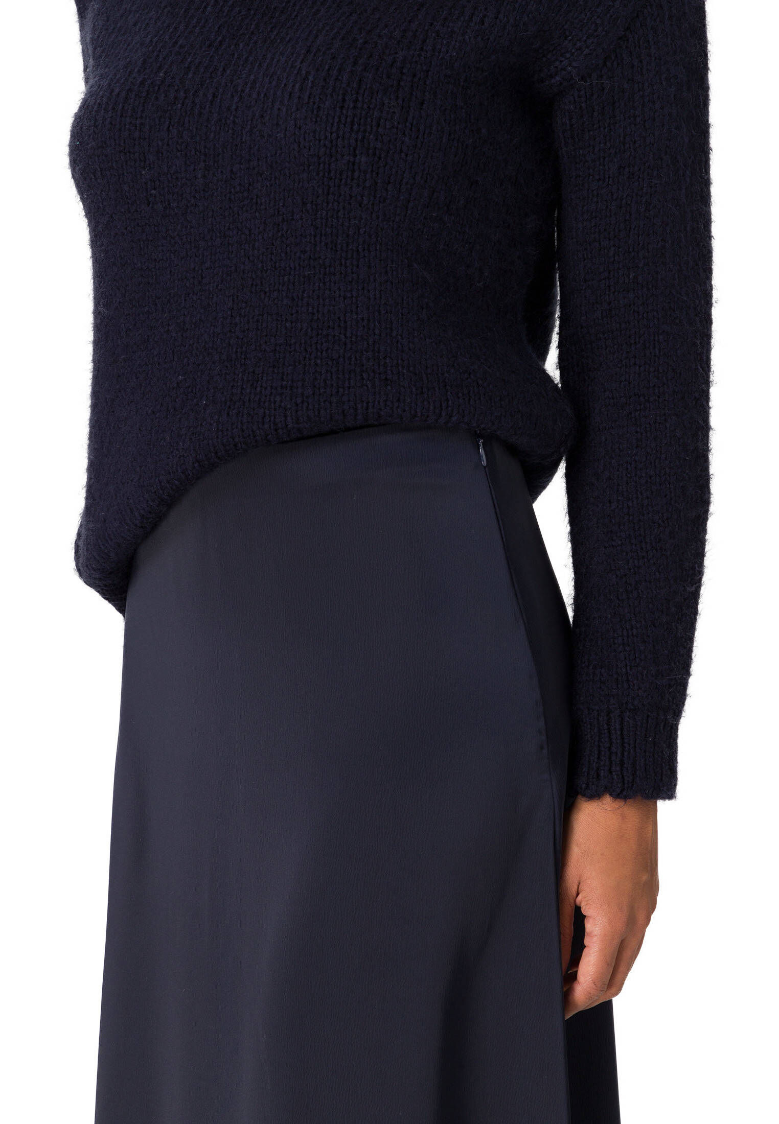 zero| Damen Midirock Satin