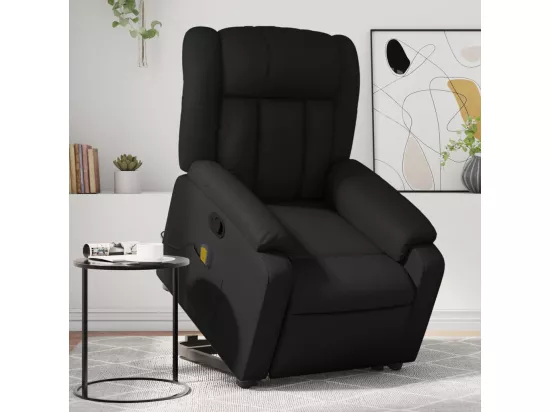 Fauteuil inclinable de massage Noir Similicuir