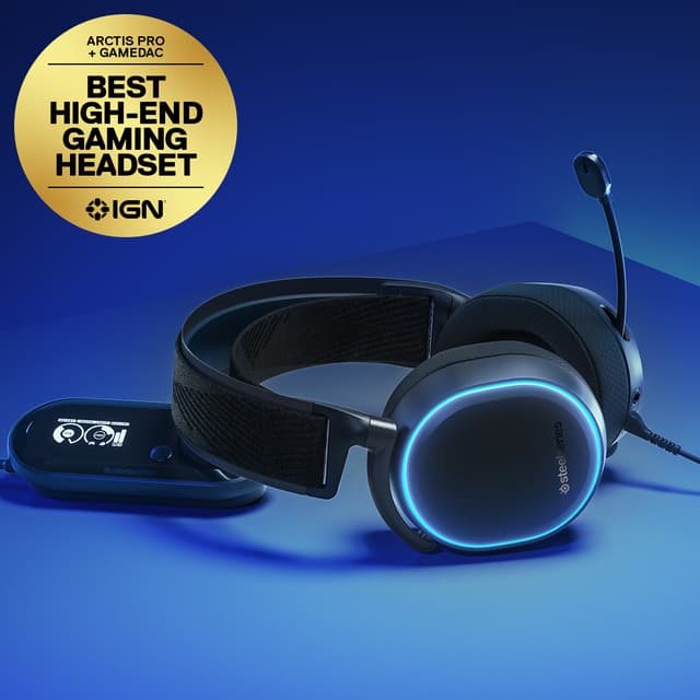 SteelSeries Arctis Pro + GameDac gamingheadset (sort)