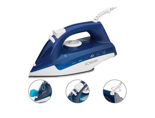 BOMANN - Fer à repasser à vapeur avec 7 fonctions 2200w db 6004 cb bl...
