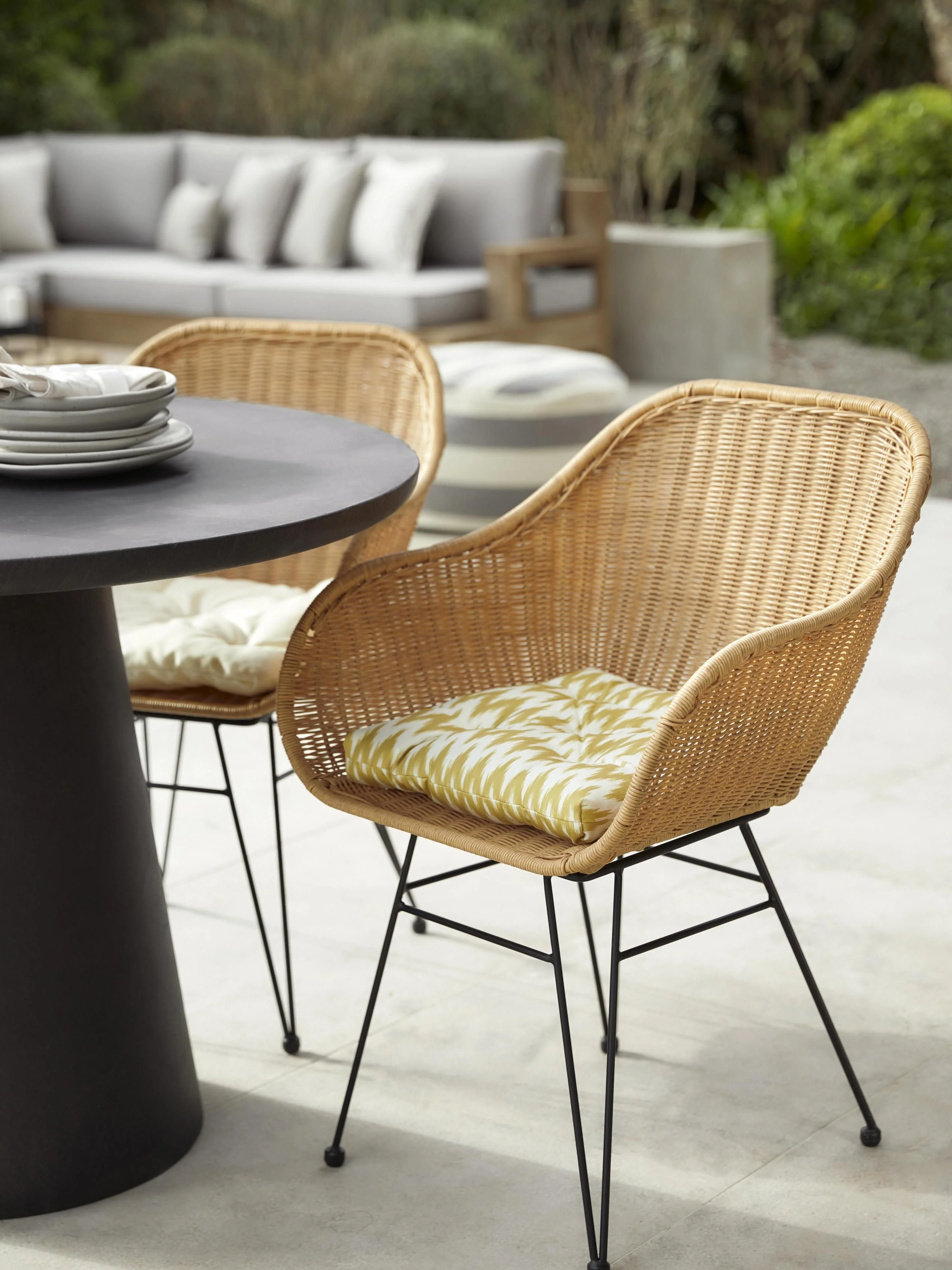 Outdoor stoelkussen Maillot met Ikat patroon