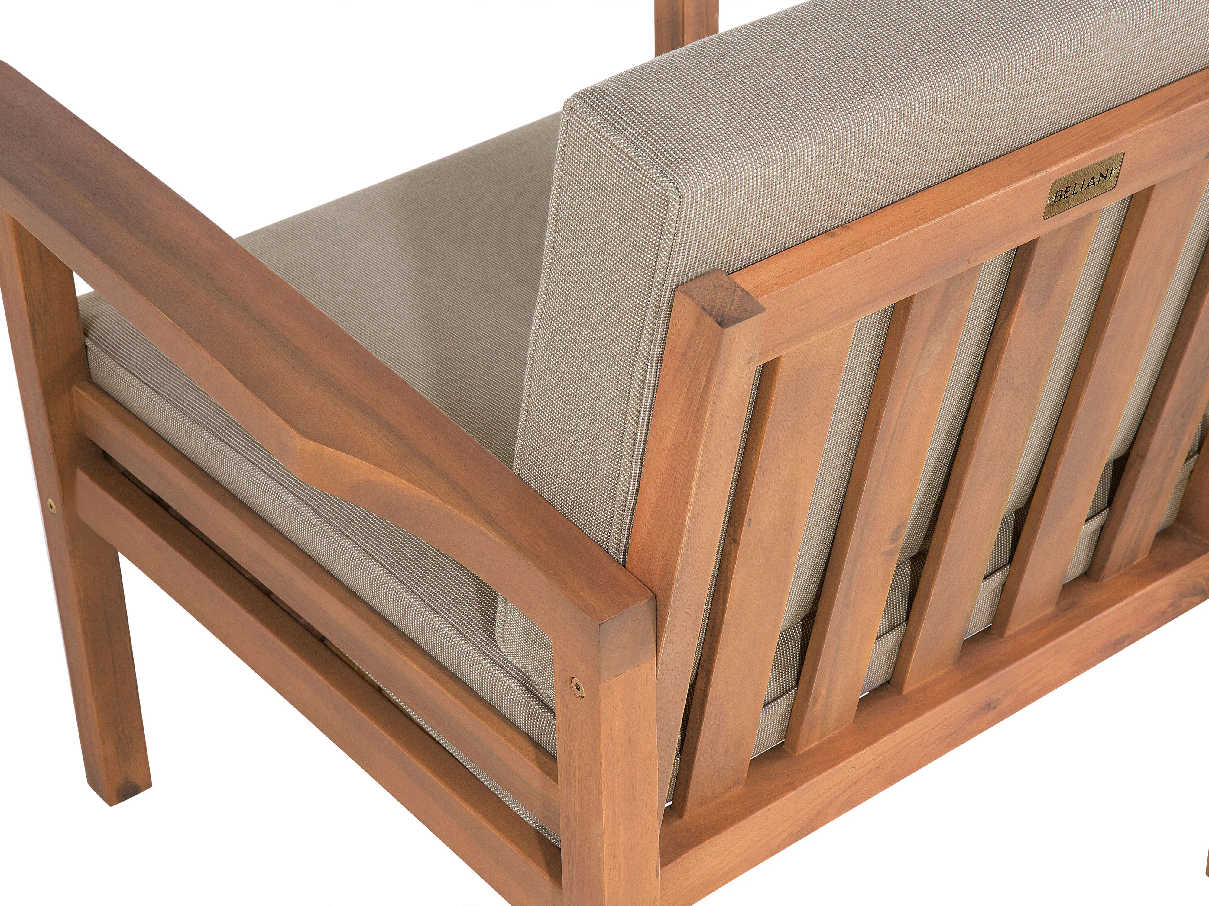 Loungeset met tafel en ottomaan 4-zits MANILA Acaciahout Lichtbruin