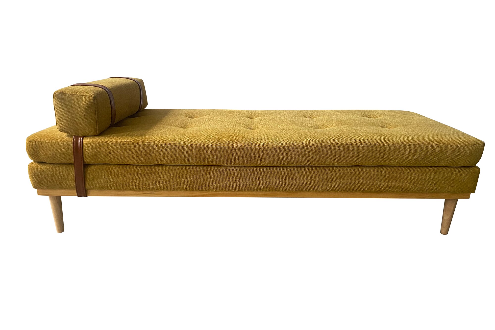 Daybed Strukturstoff gelb Gästebett Tagesbett Bett Relaxliege Lounge