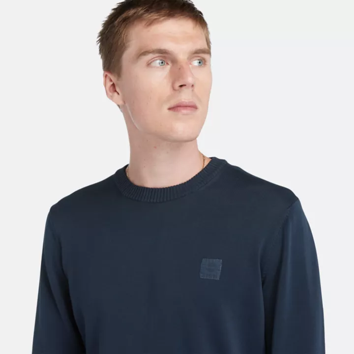 Pull teint en pièce pour homme en bleu marine