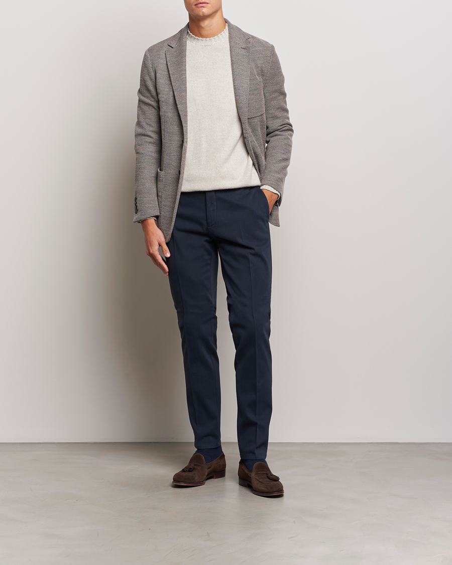 Boglioli Cotton Twill Trousers Navy