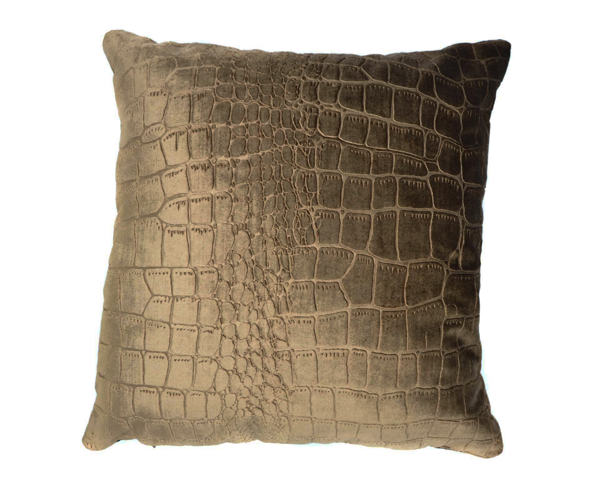 Kussen Croco print 45 x 45 brons