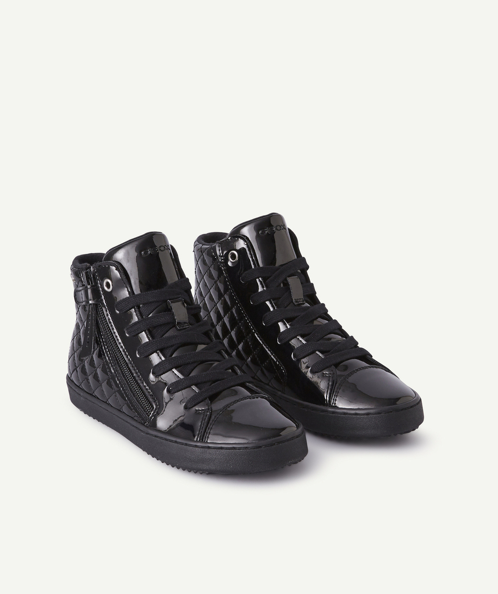 GEOXLES BASKETS MONTANTES NOIRES VERNIES FILLE