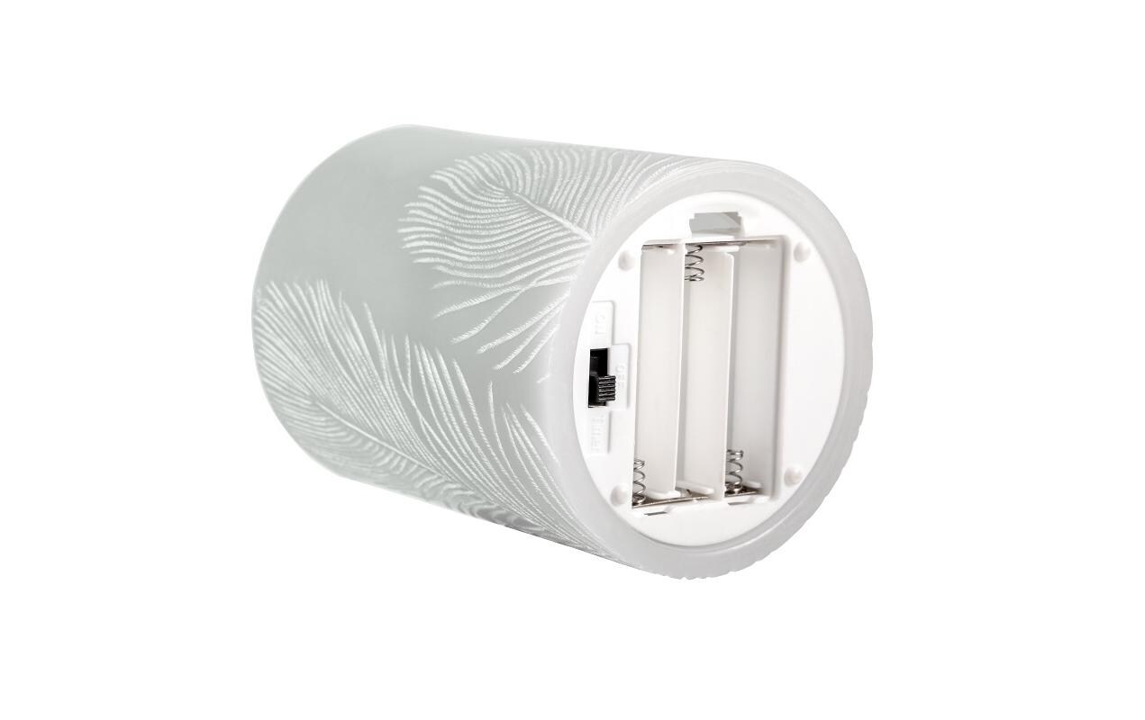 LED-Kerzen Set Cosy Feather, Ø 7.6 cm, Grau/Weiss, 2 Stk.LED-Wachskerze, 2er Set