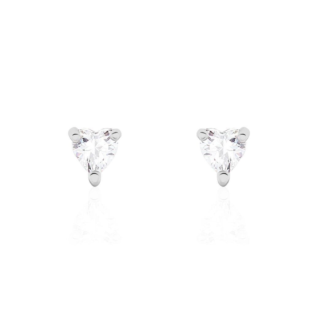 Boucles D'oreilles Puces Breana Argent Blanc Oxyde De Zirconium