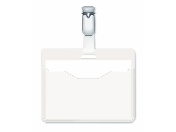 DURABLE - Navneskiltholder - for 60 x 90 mm - klips - gjennomsiktig (en pakke 25)