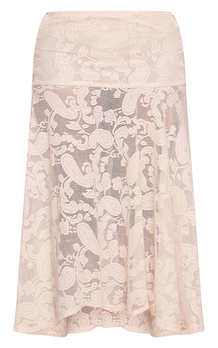Crème Jupe Midi Fluide Tissée À Motif Paisley Petite Taille Co-ord