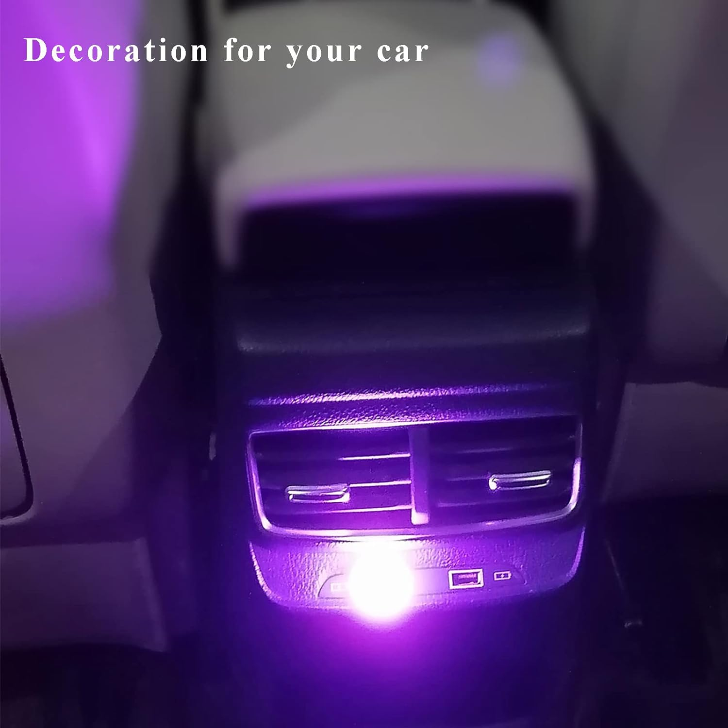 (5er Set) Mini LED Licht USB Beleuchtung PC Umgebungslicht Stecker für Laptop / Computer / Powerbank / Auto - Lila