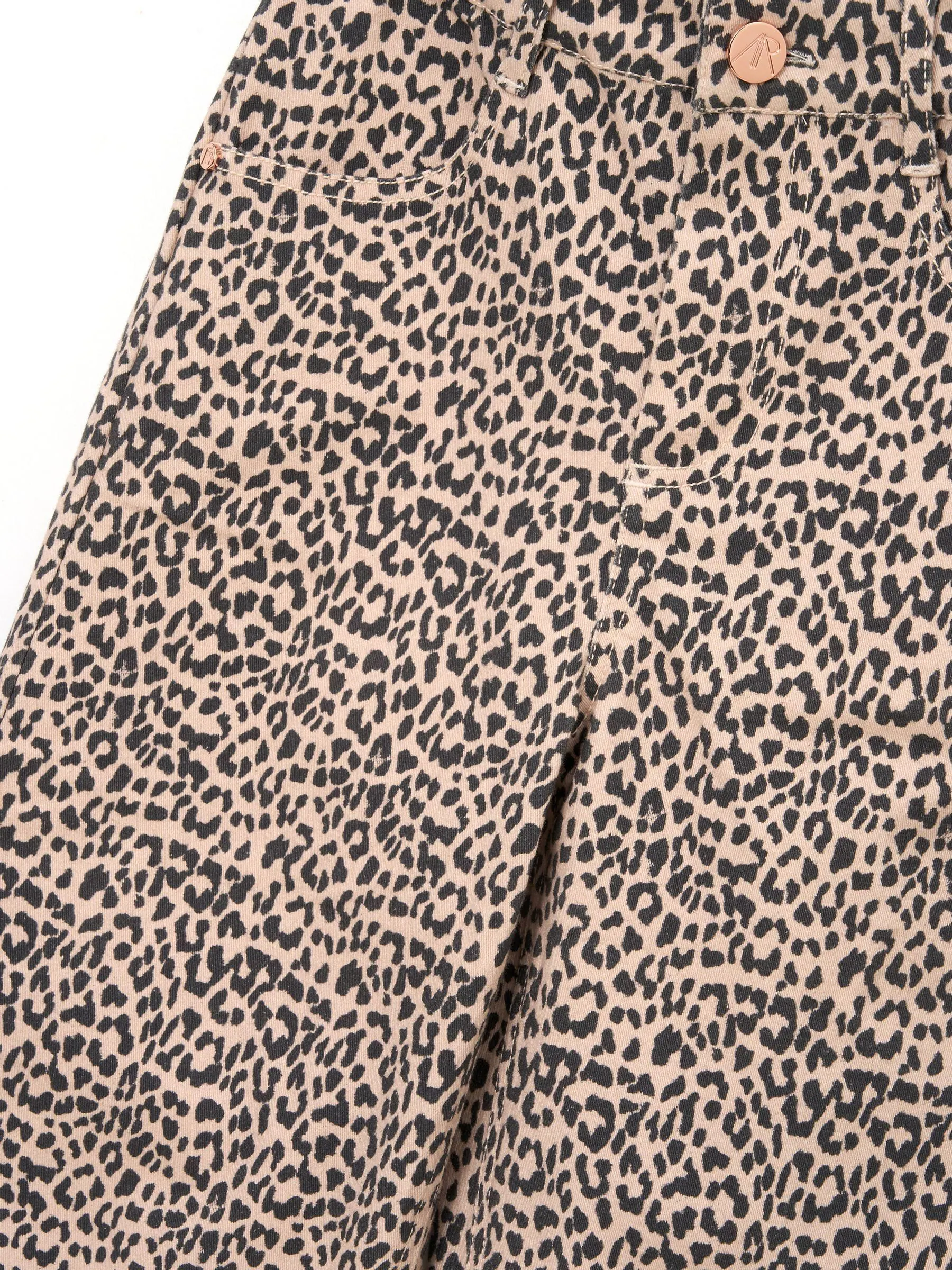 Angel & Rocket Danni Heart Pocket Leopard Print Jeans