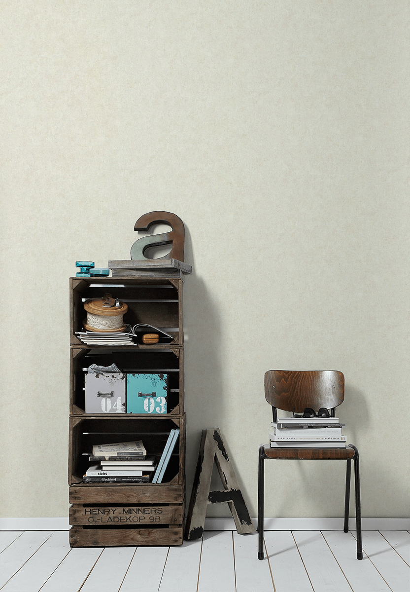 Vliestapete MATERIALS - creme - 10 Meter