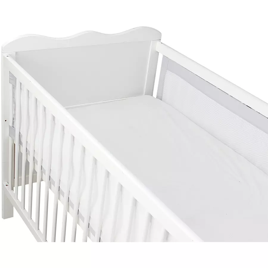TupTam Nestchen für Babybett Gitterstäbe 3D Mesh 2er Pack grau