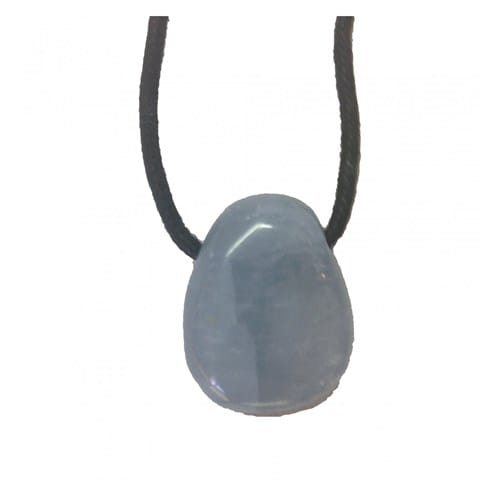 Pendentif percé en celestite