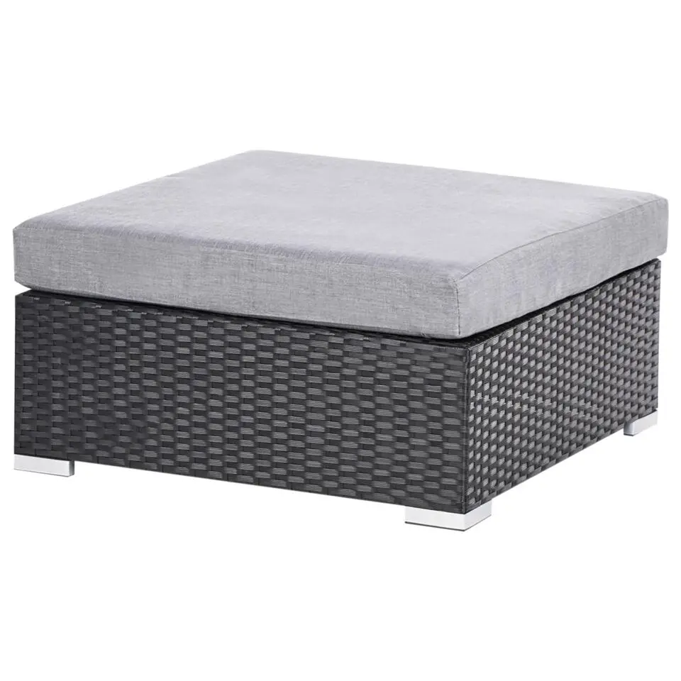 SANO - Loungeset voor 4 - Zwart - Rechtszijdig - PE rotan