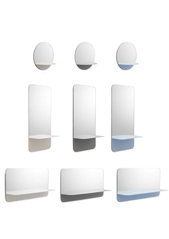 Normann Copenhagen Horizon Horizontal spiegel met plankje grijs