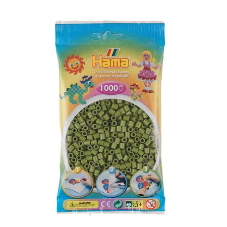 Hama Bügelperlen Midi Helle Olive, 1000 Stück