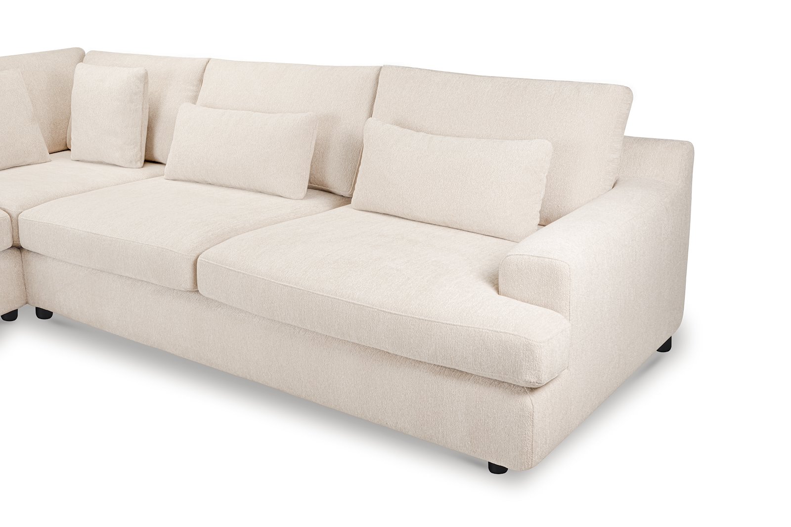Roma hjørnesofa 23 Tekstil Raven 24 Light Beige med sorte ben