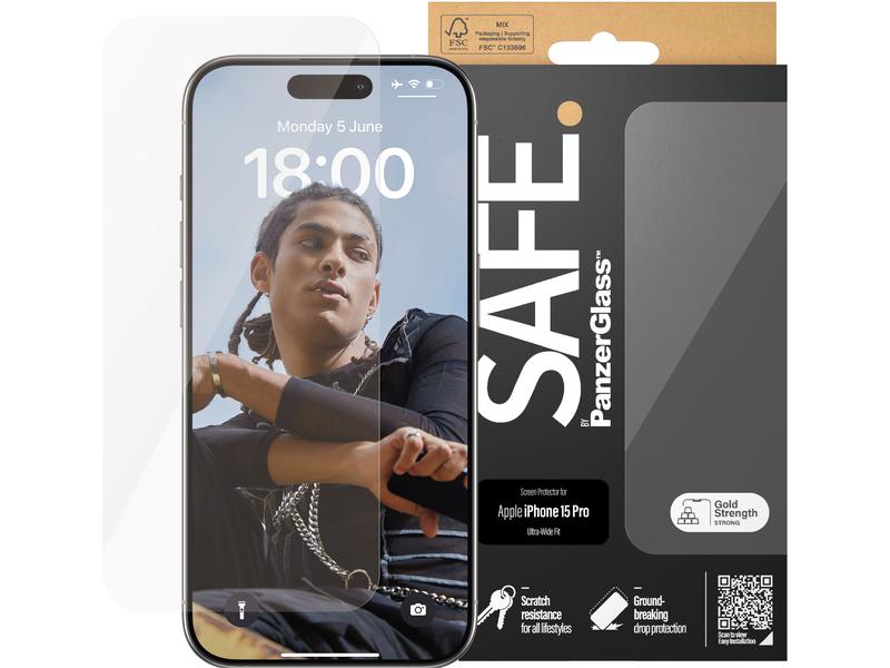 SAFE. Displayschutz Ultra Wide Fit iPhone 15 Pro Display-Schutzfolie für das Apple iPhone 15 Pro
