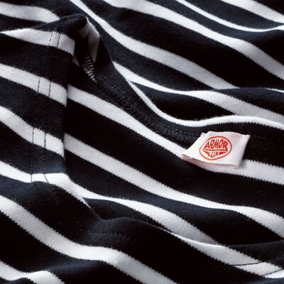 Damen-Shirt Dreiviertelarm, Marine-Weiß