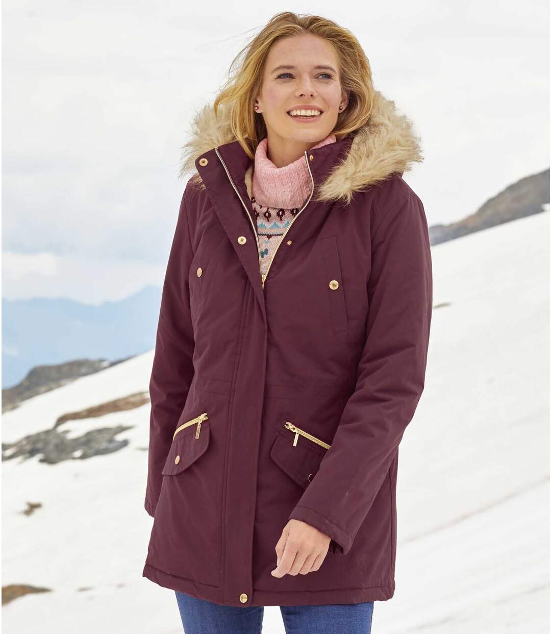 Parka à Capuche Fausse Fourrure Atlas for Women