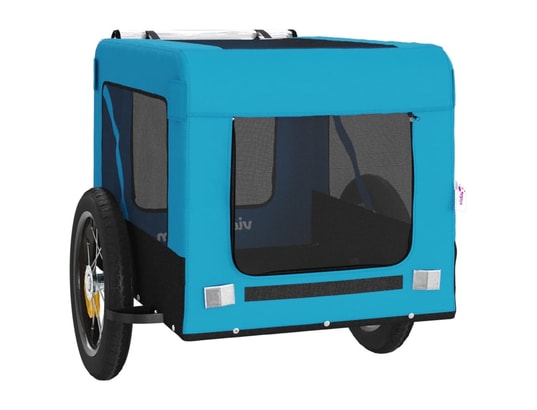 VIDAXL - Remorque de vélo pour chien bleu et noir tissu oxford et fer