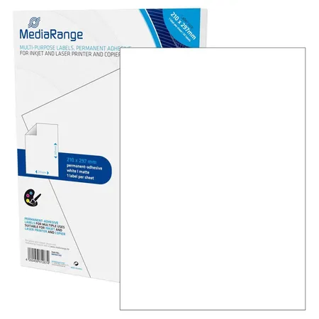 MediaRange Etiketten 50 Blatt DIN A4, 210 x 297 mm, 50 Stück
