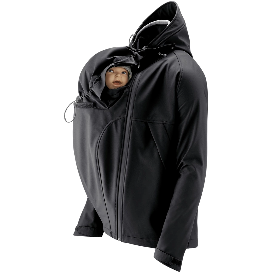 mamalila Softshell-Tragejacke für Männer Allrounder schwarz