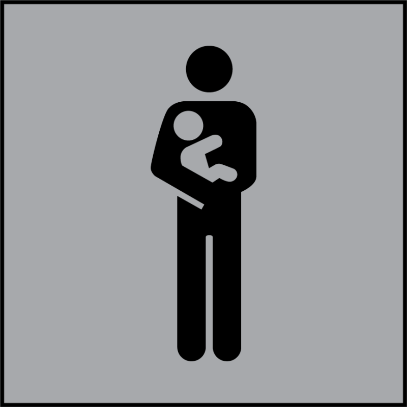 Panneau Accès prioritaire aux personnes avec enfant en bas âge - ISO 7001 en Gravoply