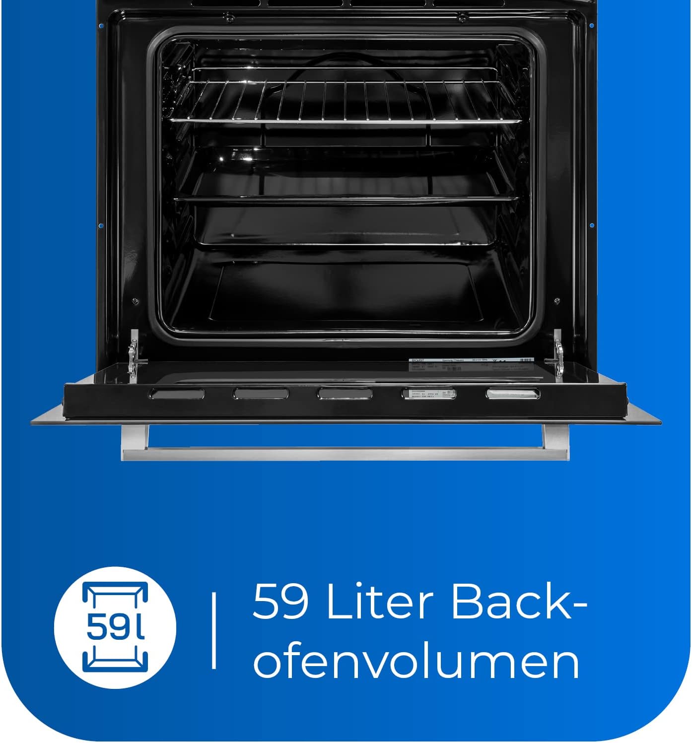 Exquisit EHE 146-2.1-Set Einbauherd | 59 Liter Backofenvolumen | EEK A | Glaskeramikkochfeld | Edelstahl