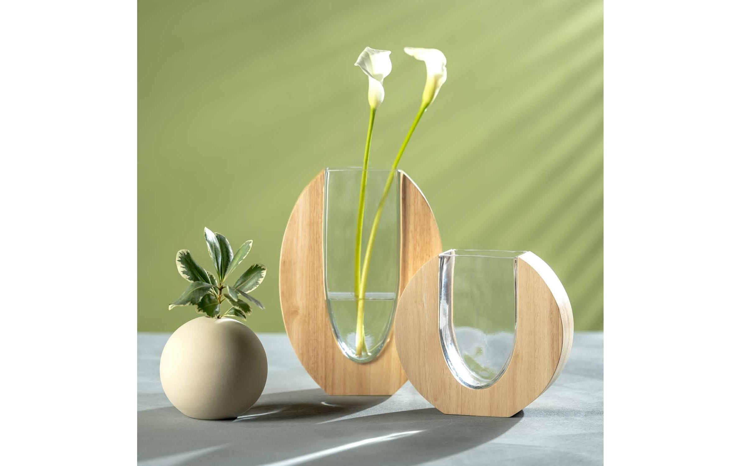 Vase Legno 28 cm, Braun/TransparentBlumenvase